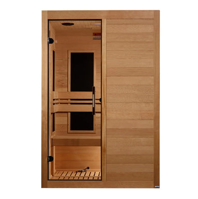 Golden Designs S-Line Maxxus Low EMF FAR Infrared Sauna Canadian Hemlock | MX-S206-01