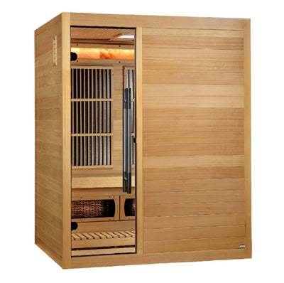 Golden Designs 2025 Soria 3 Per Hybrid Sauna (Indoor) Full Spectrum and Harvia Traditional Stove | GDI-8330-01