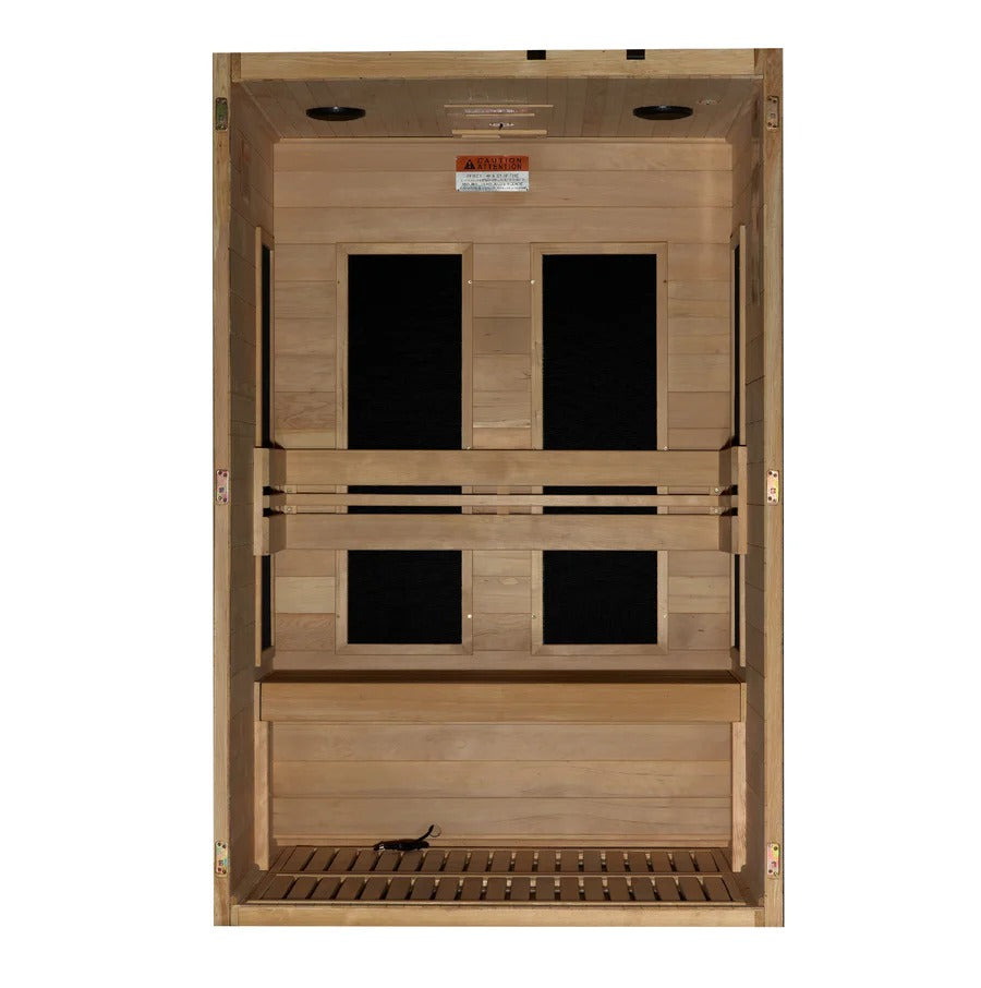 Golden Designs S-Line Maxxus Low EMF FAR Infrared Sauna Canadian Hemlock | MX-S206-01