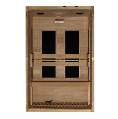 Golden Designs S-Line Maxxus Low EMF FAR Infrared Sauna Canadian Hemlock | MX-S206-01
