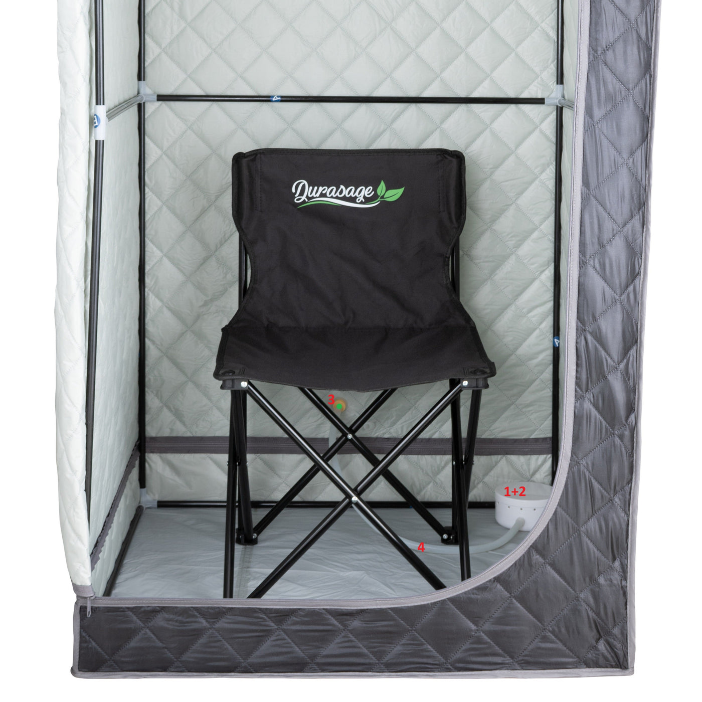 Durasage Portable Full Body Steam Sauna for at Home | 1200W 2.6L Steam Generator Including Remote Control | Portable Chair (1-Person)