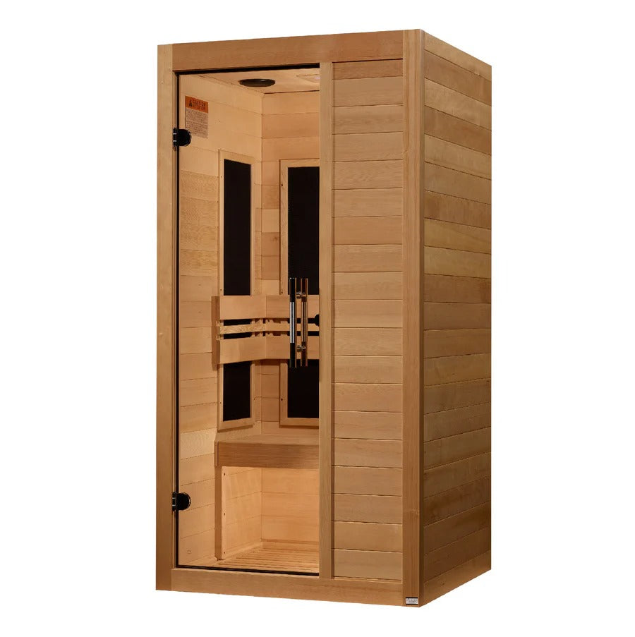 Golden Design S-Line Maxxus Low EMF FAR Infrared Sauna Canadian Hemlock | MX-S106-01