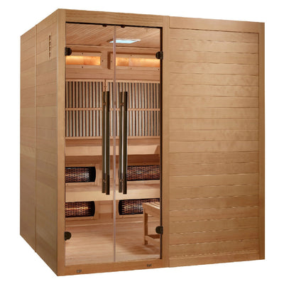 Golden Designs 2025 Toledo 6 Per Hybrid Sauna (Indoor) Full Spectrum and Harvia Traditional Stove | GDI-8360-01