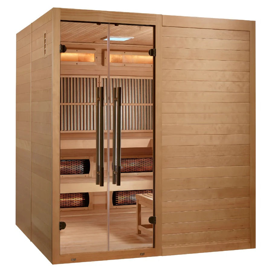 Golden Designs 2025 Toledo 6 Per Hybrid Sauna (Indoor) Full Spectrum and Harvia Traditional Stove | GDI-8360-01