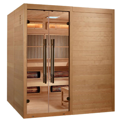Golden Designs 2025 Toledo 6 Per Hybrid Sauna (Indoor) Full Spectrum and Harvia Traditional Stove | GDI-8360-01