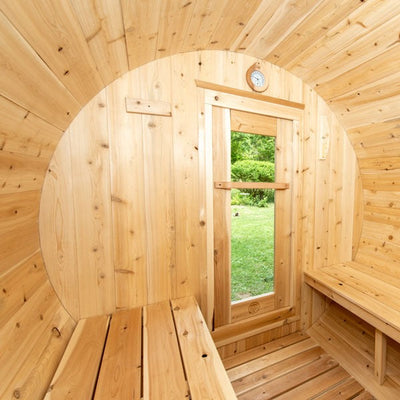Dundalk Leisurecraft CT Harmony Barrel Cedar Traditional Steam 3-4 Person Sauna, Outdoor/Indoor | CTC22E