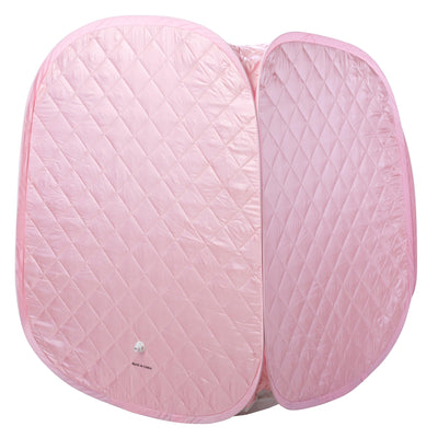 Durasage Personal Foldable Steam Sauna for Relaxation at Home, 60 Minute Timer, 800 Watt Steam Generator, Chair Included - Light Pink