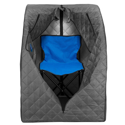 Durasage Lightweight Personal Steam Sauna Spa for Relaxation at Home, 60 Minute Timer, 800 Watt Steam Generator, Chair Included - Gray