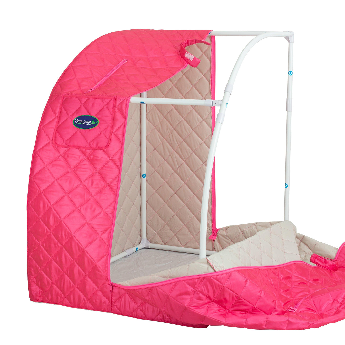 Durasage Lightweight Portable Personal Steam Sauna Spa for Relaxation at Home, 60 Minute Timer, 800 Watt Steam Generator, Chair Included - Fuchsia