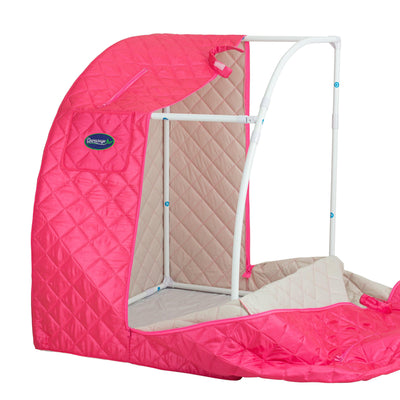 Durasage Lightweight Portable Personal Steam Sauna Spa for Relaxation at Home, 60 Minute Timer, 800 Watt Steam Generator, Chair Included - Fuchsia
