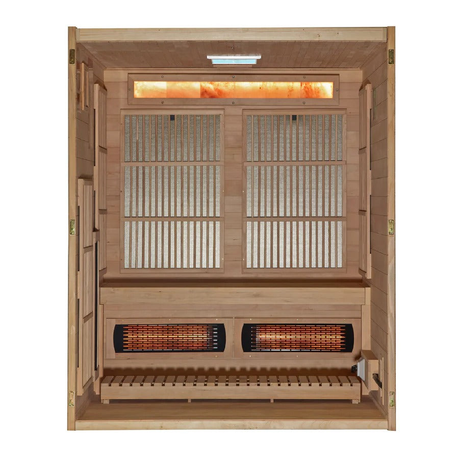 Golden Designs 2025 Soria 3 Per Hybrid Sauna (Indoor) Full Spectrum and Harvia Traditional Stove | GDI-8330-01