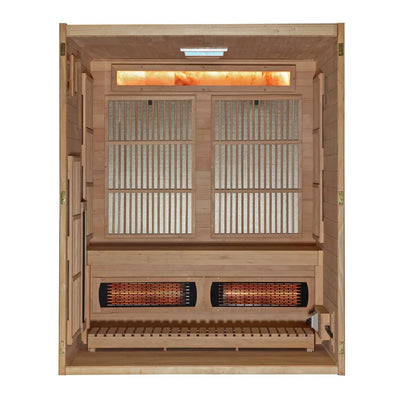 Golden Designs 2025 Soria 3 Per Hybrid Sauna (Indoor) Full Spectrum and Harvia Traditional Stove | GDI-8330-01