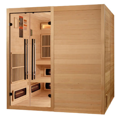Golden Designs 2025 Toledo 6 Per Hybrid Sauna (Indoor) Full Spectrum and Harvia Traditional Stove | GDI-8360-01