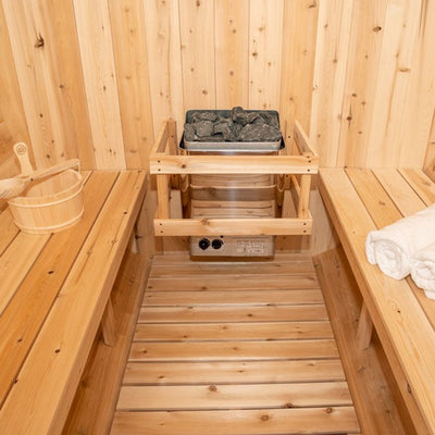 Dundalk Leisurecraft CT Harmony Barrel Cedar Traditional Steam 3-4 Person Sauna, Outdoor/Indoor | CTC22E