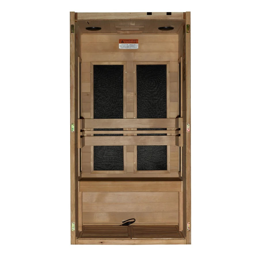 Golden Design S-Line Maxxus Low EMF FAR Infrared Sauna Canadian Hemlock | MX-S106-01