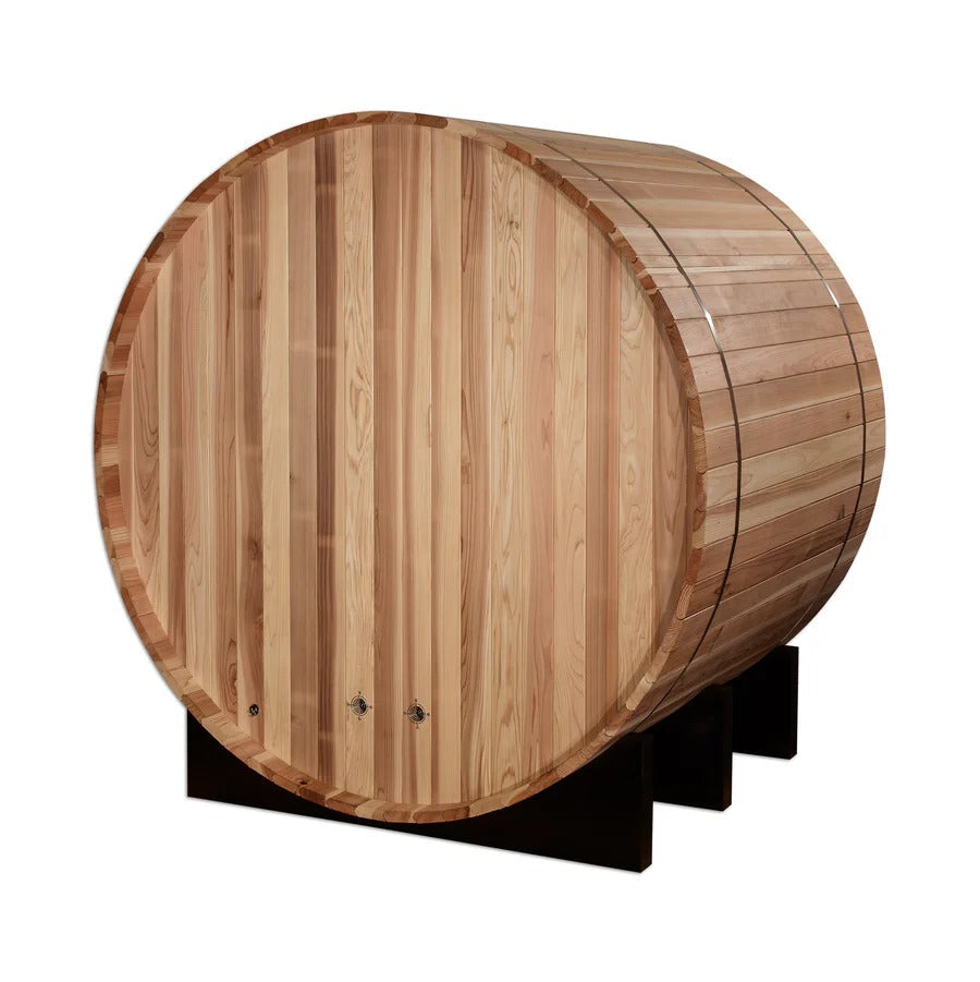 Golden Designs Klosters 6-Person Cedar Barrel Sauna & Harvia Traditional Electric Heater Kit | GDI-B006-01