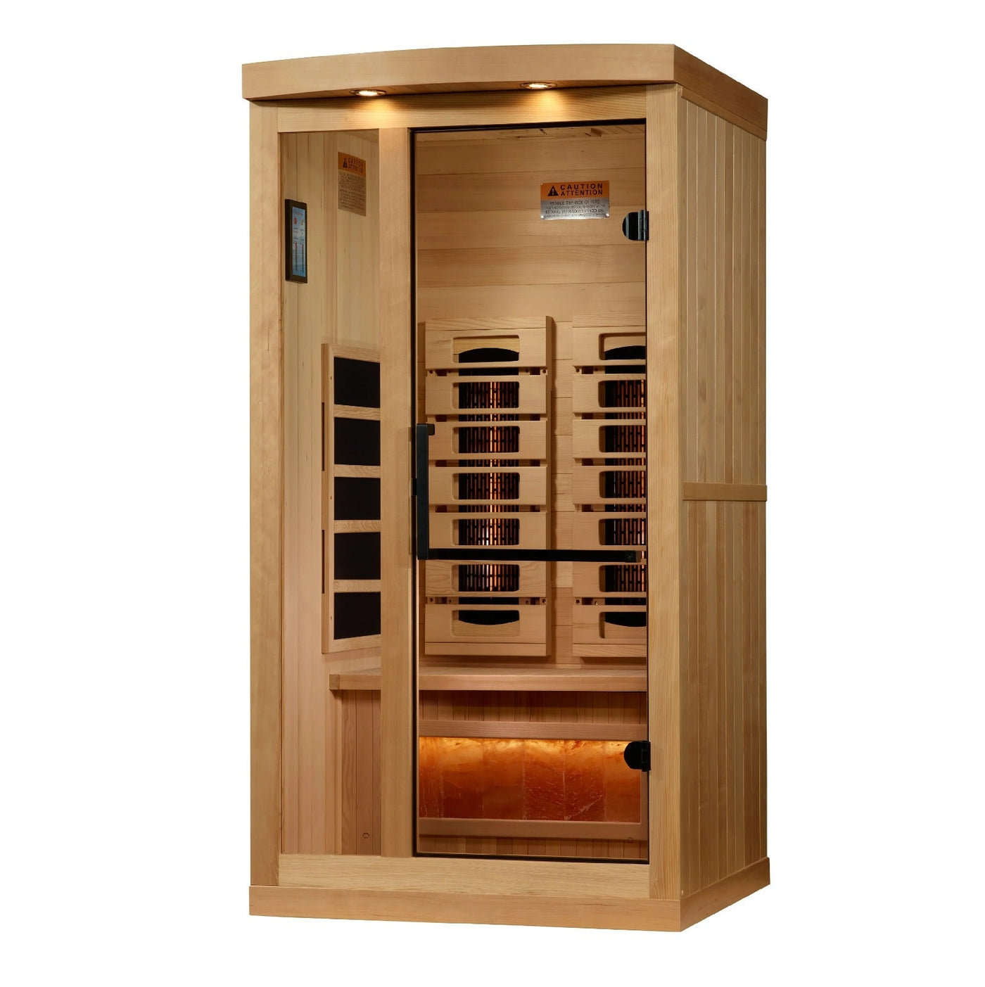 Golden Designs Reserve Edition 1-2 Person Full Spectrum Near Zero EMF FAR Infrared Sauna w/ Himalayan Salt Bar | GDI-8010-03