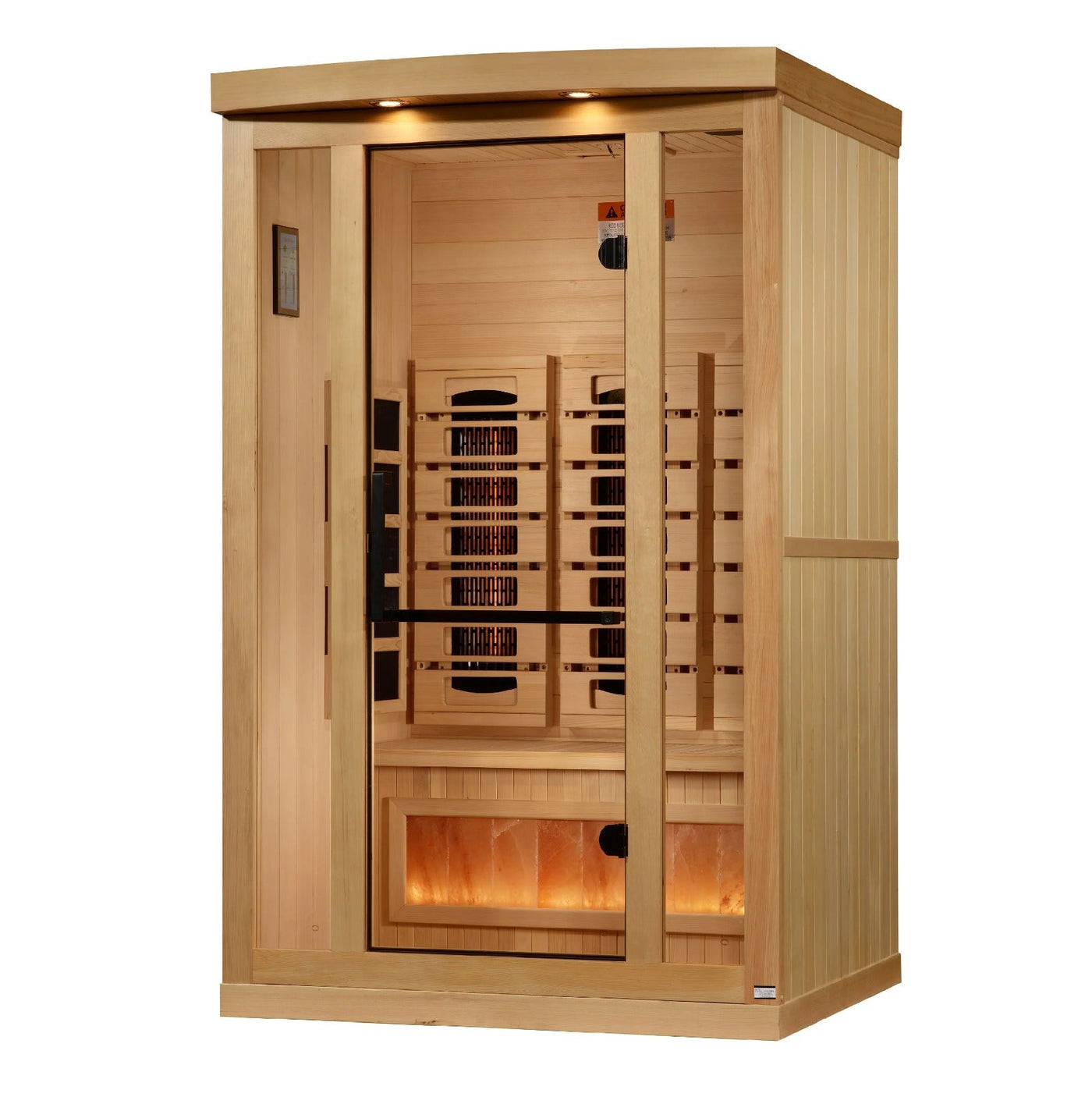 Golden Designs Reserve Edition 2-Person Full Spectrum Near Zero EMF FAR Infrared Sauna w/ Himalayan Salt Bar | GDI-8020-03
