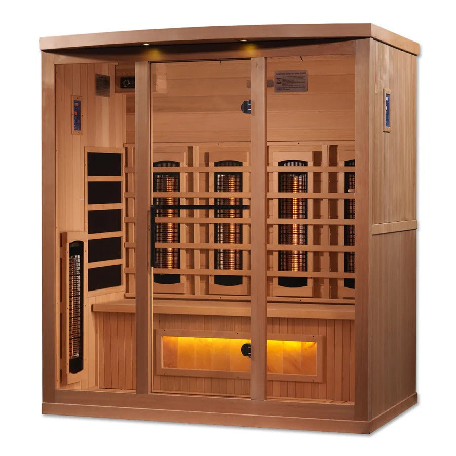 Golden Designs 4-Person Infrared Sauna Reserve Edition Full Spectrum with Himalayan Salt Bar | GDI-8040-02