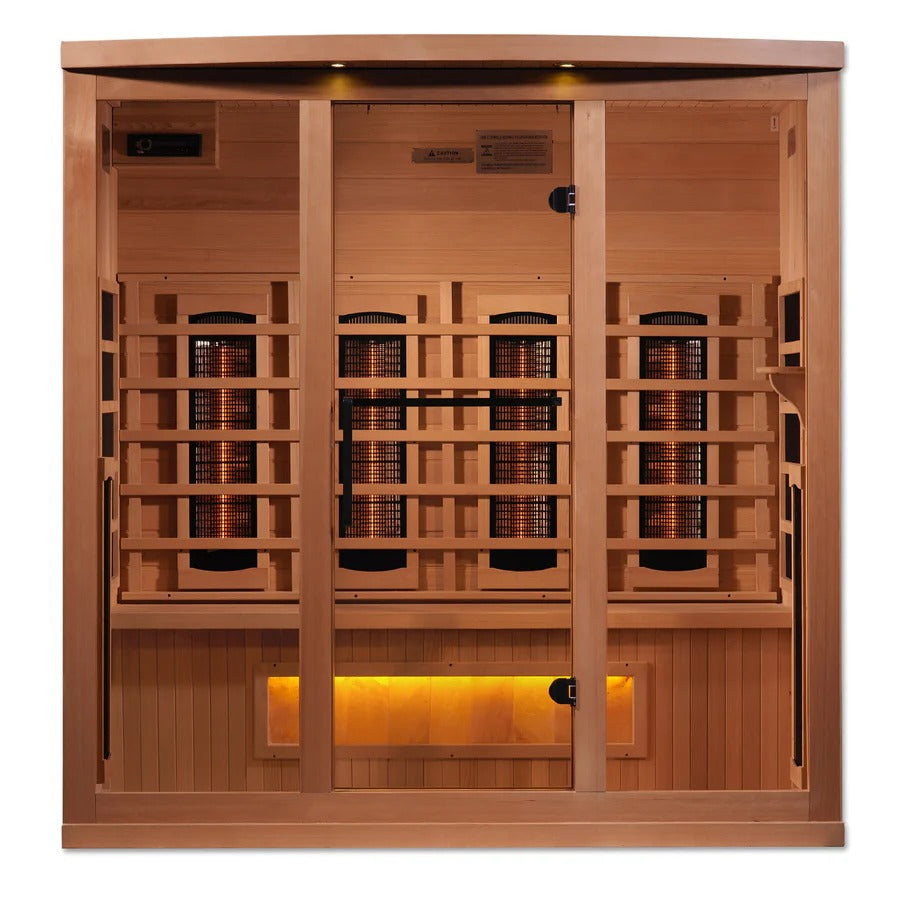 Golden Designs 4-Person Infrared Sauna Reserve Edition Full Spectrum with Himalayan Salt Bar | GDI-8040-02