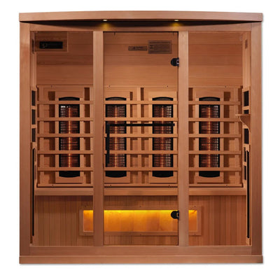 Golden Designs 4-Person Infrared Sauna Reserve Edition Full Spectrum with Himalayan Salt Bar | GDI-8040-02