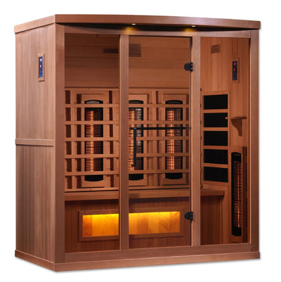 Golden Designs 4-Person Infrared Sauna Reserve Edition Full Spectrum with Himalayan Salt Bar | GDI-8040-02