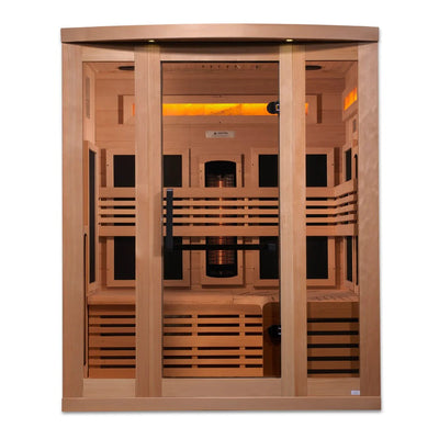 Golden Designs 3-Person Reserve Edition Sauna Full Spectrum with Himalayan Salt Bar | GDI-8230-01