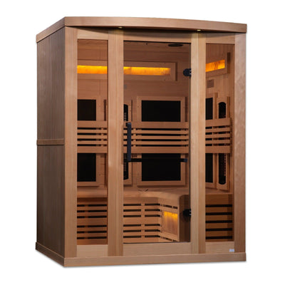 Golden Designs 3-Person Reserve Edition Sauna Full Spectrum with Himalayan Salt Bar | GDI-8230-01