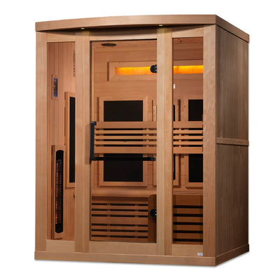 Golden Designs 3-Person Reserve Edition Sauna Full Spectrum with Himalayan Salt Bar | GDI-8230-01