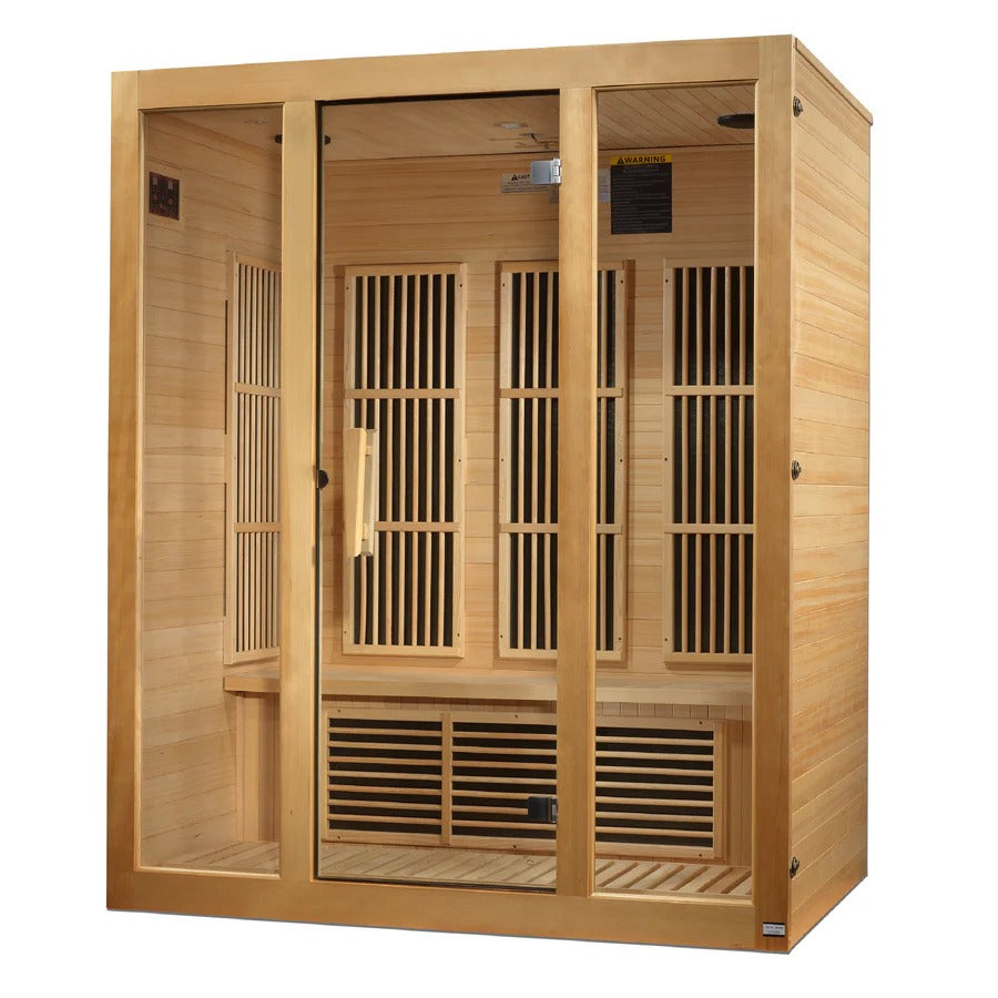 Maxxus Bellevue 3-Person Low EMF FAR Infrared Sauna Canadian Hemlock | MX-J306-01