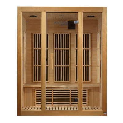 Maxxus Bellevue 3-Person Low EMF FAR Infrared Sauna Canadian Hemlock | MX-J306-01