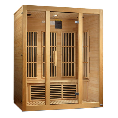 Maxxus Bellevue 3-Person Low EMF FAR Infrared Sauna Canadian Hemlock | MX-J306-01