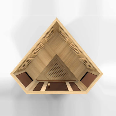 Maxxus 3 Person Corner Low EMF FAR Infrared Sauna Canadian Hemlock | MX-K356-01
