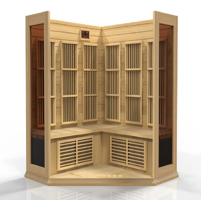 Maxxus 3 Person Corner Low EMF FAR Infrared Sauna Canadian Hemlock | MX-K356-01