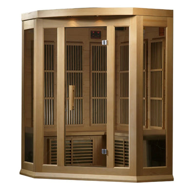 Maxxus 3 Person Corner Low EMF FAR Infrared Sauna Canadian Hemlock | MX-K356-01