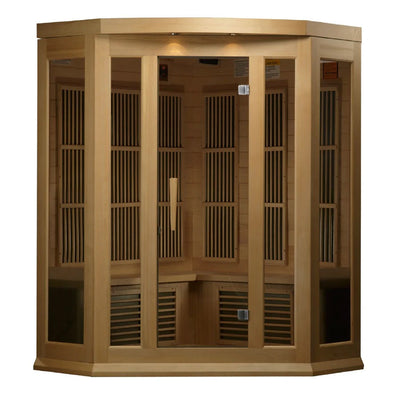 Maxxus 3 Person Corner Low EMF FAR Infrared Sauna Canadian Hemlock | MX-K356-01