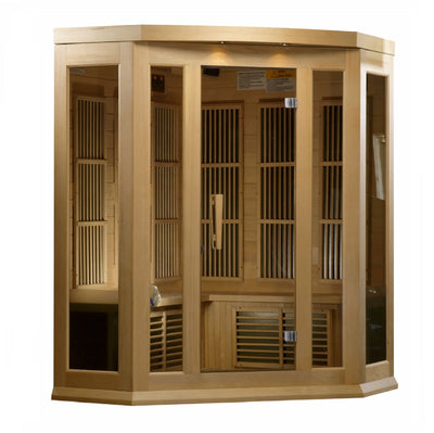 Maxxus 3 Person Corner Low EMF FAR Infrared Sauna Canadian Hemlock | MX-K356-01