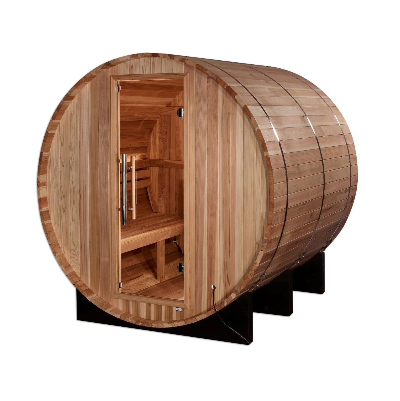 Golden Designs Arosa 4 Person Barrel Traditional Sauna - Pacific Cedar | GDI-B004-01