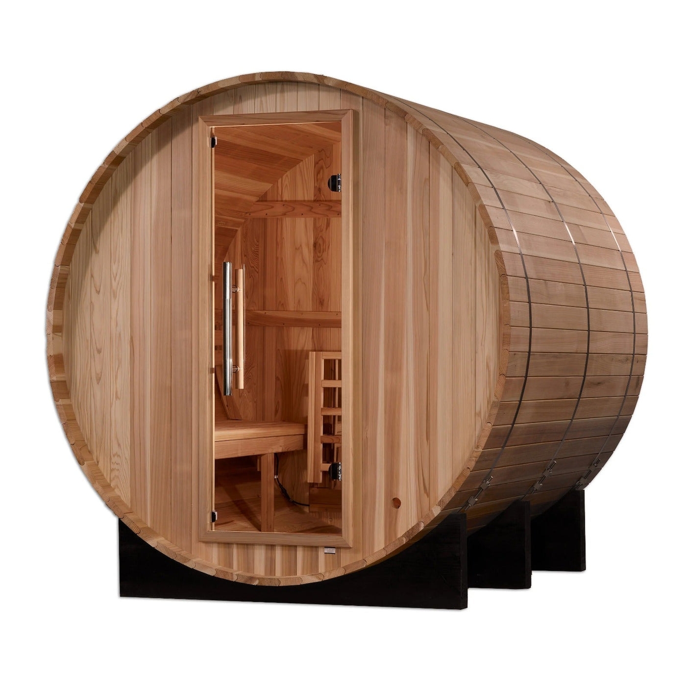 Golden Designs Arosa 4 Person Barrel Traditional Sauna - Pacific Cedar | GDI-B004-01