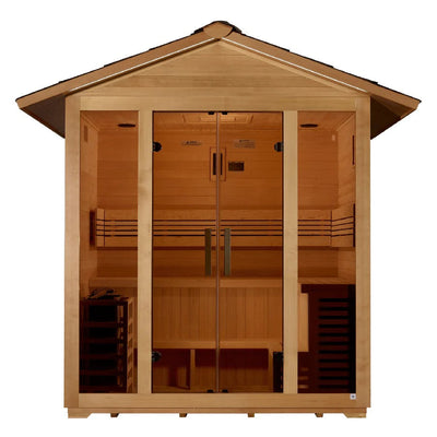 Golden Designs Vorarlberg 5-Person Outdoor Sauna & Harvia Traditional Electric Heater Kit | GDI-8105-01