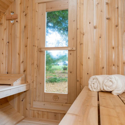 Dundalk Leisurecraft CT Serenity Barrel Traditional Steam Cedar Sauna, Outdoor/Indoor | CTC2245E