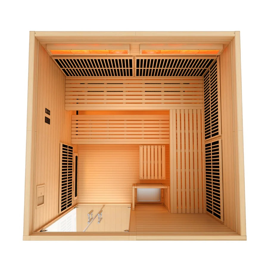 Golden Designs 2025 Toledo 6 Per Hybrid Sauna (Indoor) Full Spectrum and Harvia Traditional Stove | GDI-8360-01
