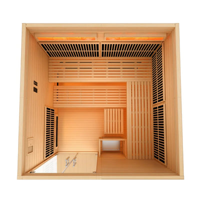 Golden Designs 2025 Toledo 6 Per Hybrid Sauna (Indoor) Full Spectrum and Harvia Traditional Stove | GDI-8360-01