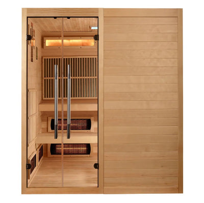 Golden Designs 2025 Toledo 6 Per Hybrid Sauna (Indoor) Full Spectrum and Harvia Traditional Stove | GDI-8360-01