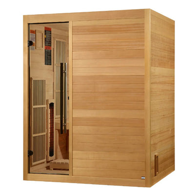 Golden Designs 2025 Soria 3 Per Hybrid Sauna (Indoor) Full Spectrum and Harvia Traditional Stove | GDI-8330-01