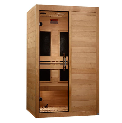 Golden Designs S-Line Maxxus Low EMF FAR Infrared Sauna Canadian Hemlock | MX-S206-01